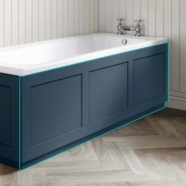 Traditional Navy Blue Wooden Bath Front Panel 1700mm