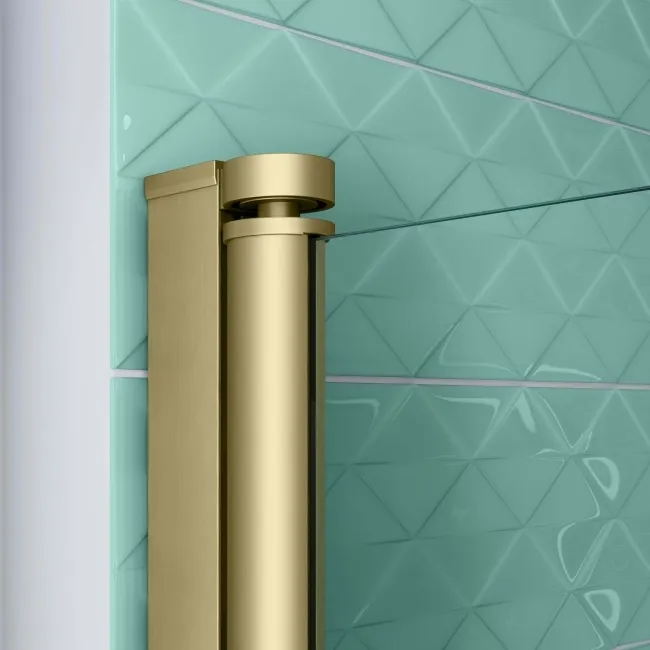 Geneva Easy Clean 6mm Brushed Brass Bath Screen - 800mm