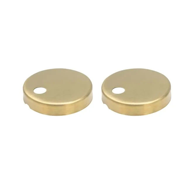 Brushed Brass Toilet Seat Round Hinge Cover Caps 46.5mm