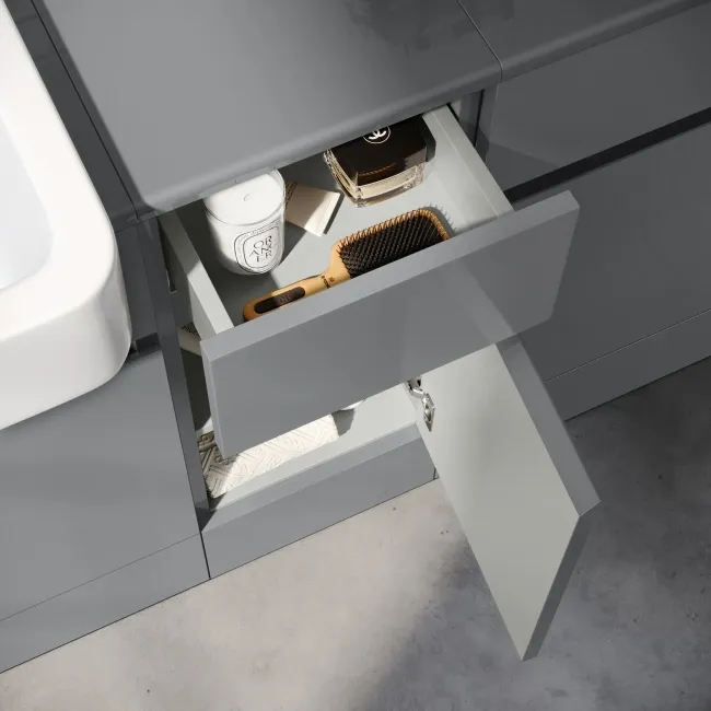 Foster Stone Grey Side Cabinet Unit 300mm