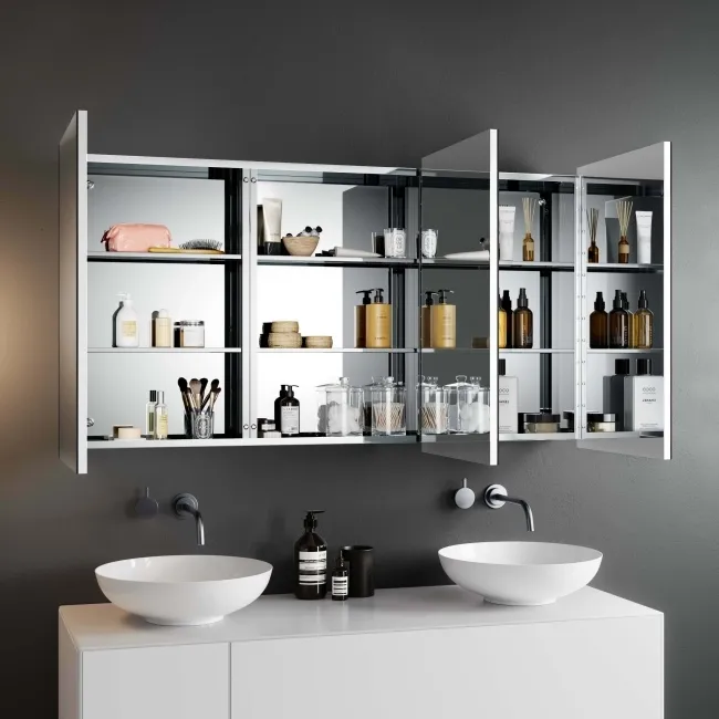 Elena Stainless Steel Mirror Cabinet 650x1200mm