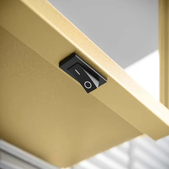 Mia Battery Operated Matt Brass Illuminated LED Mirror Cabinet 710x500mm