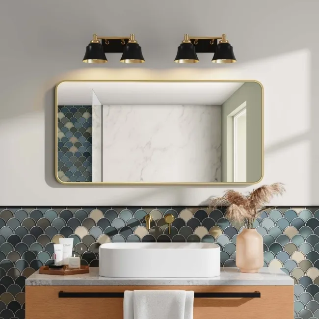 Olivia Brushed Brass Rectangular Bathroom Mirror 600x1200mm