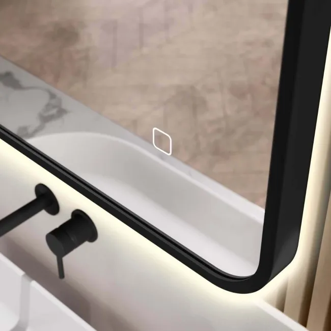 Olivia Black Framed Backlit llluminated LED Mirror 800x600mm