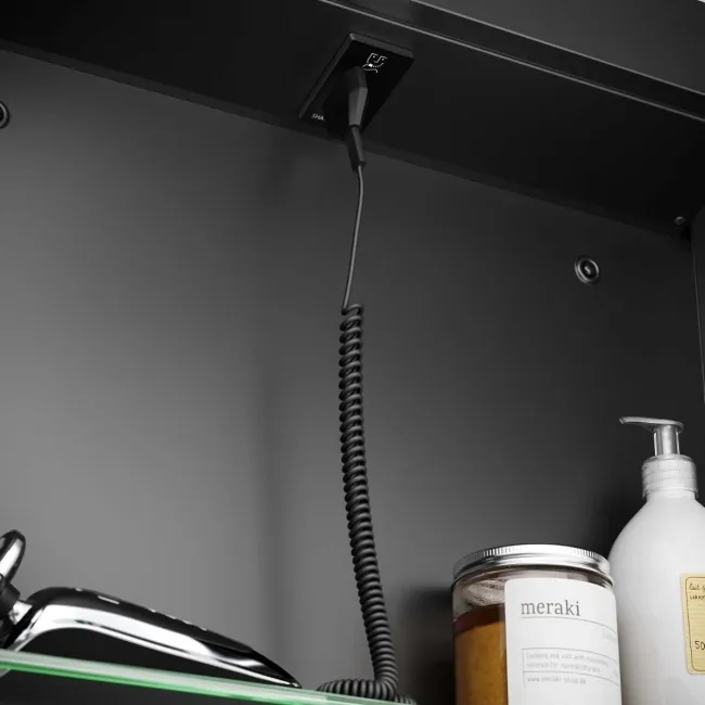 Olivia Black Framed Illuminated LED Mirror Cabinet 710x1200mm