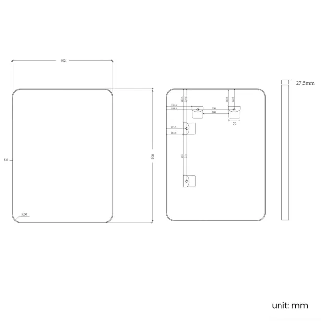 Essence Brushed Brass Rectangular Bathroom Mirror 800x600mm