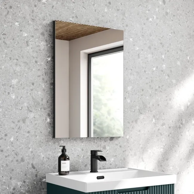 Esme Matt Black Recessed Mirror Cabinet 700x500mm