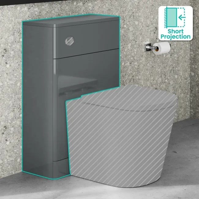 Corsica & Bali Storm Grey Slimline Back To Wall Toilet Unit 500mm