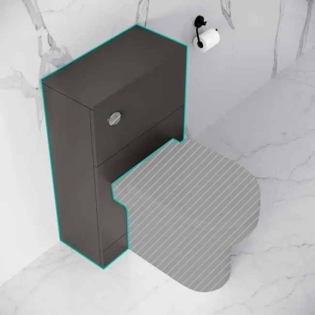 Elba Graphite Grey Slimline Back To Wall Toilet Unit 500mm