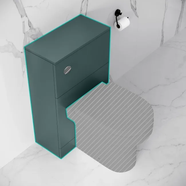 Midnight Green Slimline Back To Wall Toilet Unit 500mm