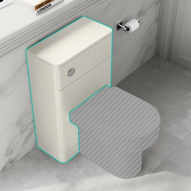 Linen White Slimline Back To Wall Toilet Unit 500mm