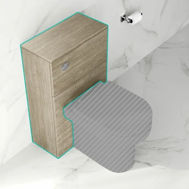 Dawn Oak Slimline Back To Wall Toilet Unit 500mm