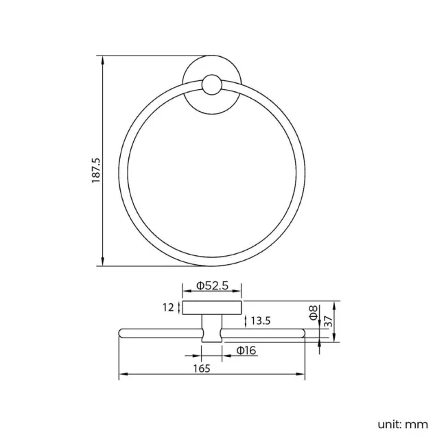Sofia Brushed Brass Towel Ring