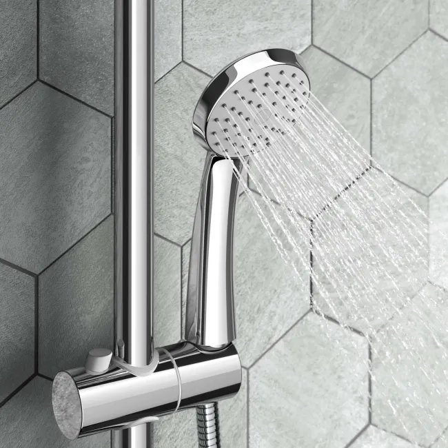Lismore Bath Mounted Round Thermostatic Bath Filler Shower Set