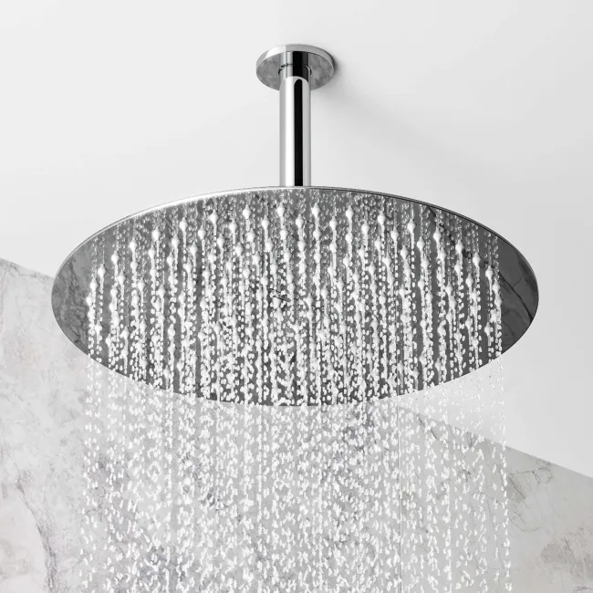 Ballina Premium Ceiling Chrome Round Thermostatic Bath Filler Shower Set - 300mm Head & Hand Shower