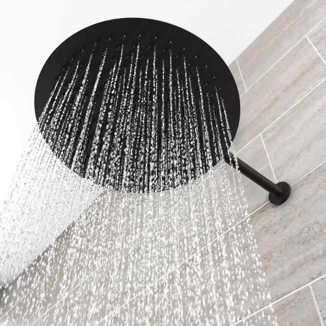 Ballina Premium Matt Black Round Thermostatic Shower Set - 300mm Head