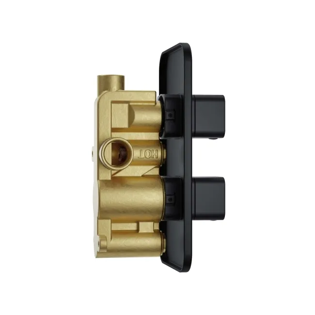 Galway Premium Matt Black Square Thermostatic Shower Set - 200mm Head