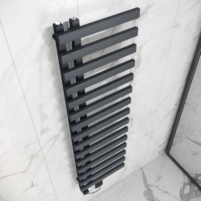 Palermo Electric Anthracite Designer Heated Towel Rail 1600x450mm