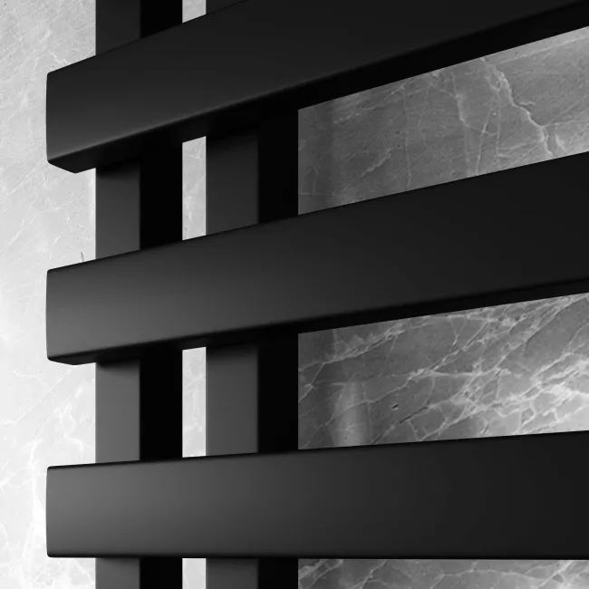 Palermo Electric Matt Black Designer Heated Towel Rail 1200x450mm