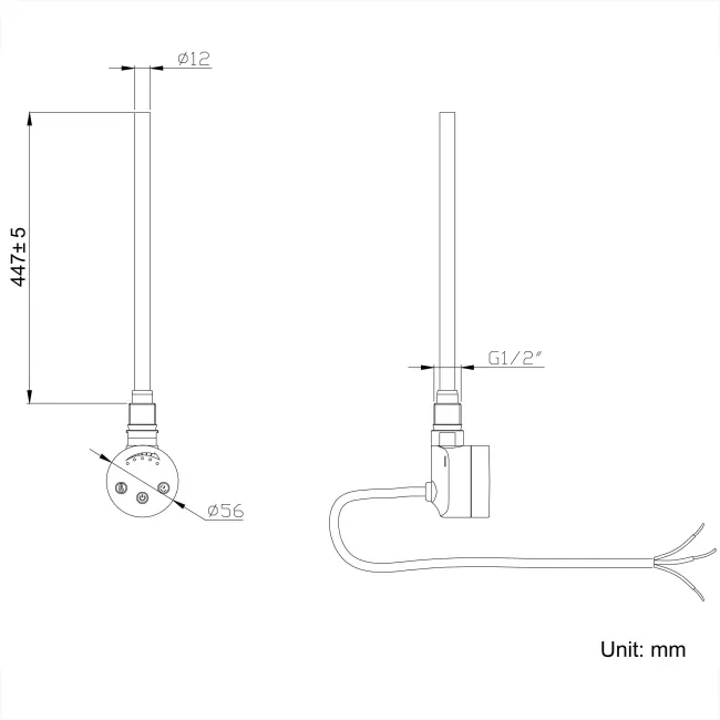 Seville Electric Chrome Designer Flat Panel Heated Towel Rail 1200x450mm