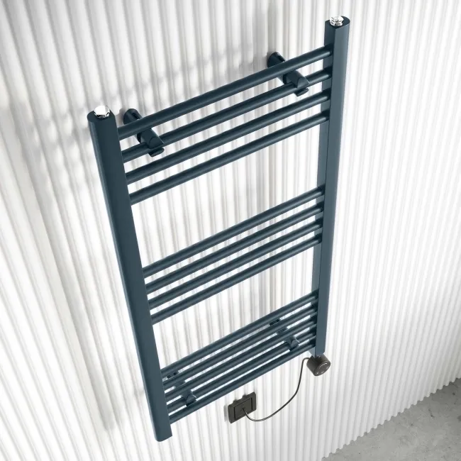 Barcelona Electric Inky Blue Straight Heated Towel Rail 1000x500mm
