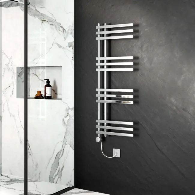 Madrid Electric Chrome Designer Heated Towel Rail 1200x450mm