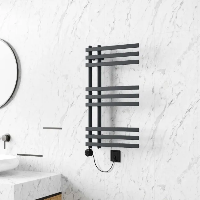 Madrid Electric Anthracite Designer Heated Towel Rail 800x450mm