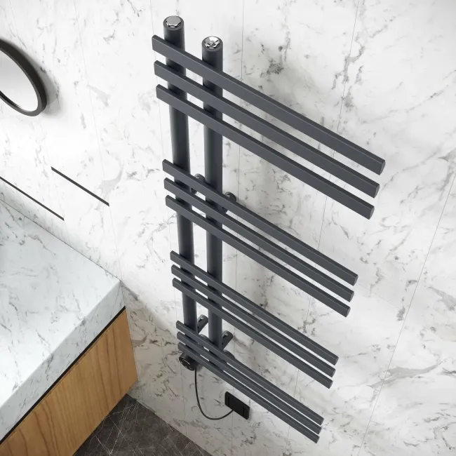 Madrid Electric Anthracite Designer Heated Towel Rail 1200x450mm