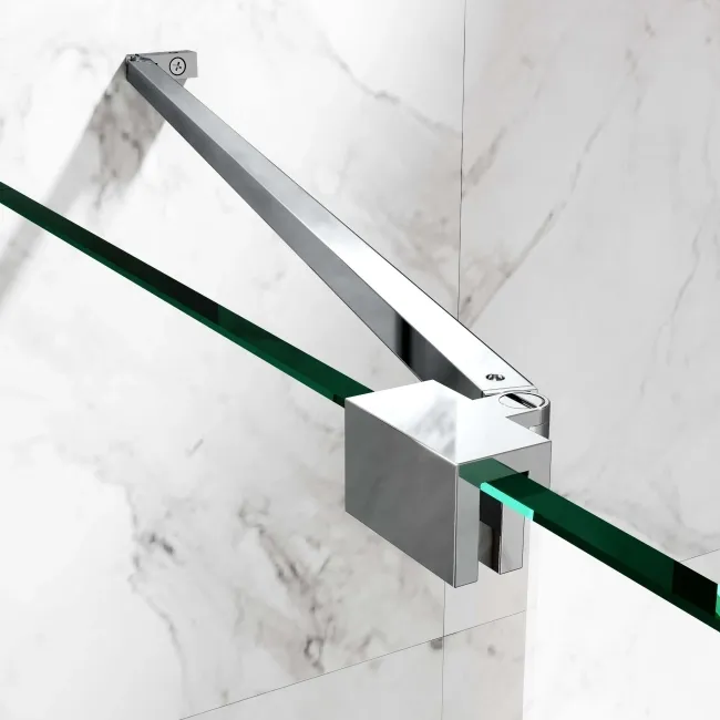 Copenhagen Easy Clean 8mm Wet Room Shower Glass 900mm & 250mm Pivotal Return Panel