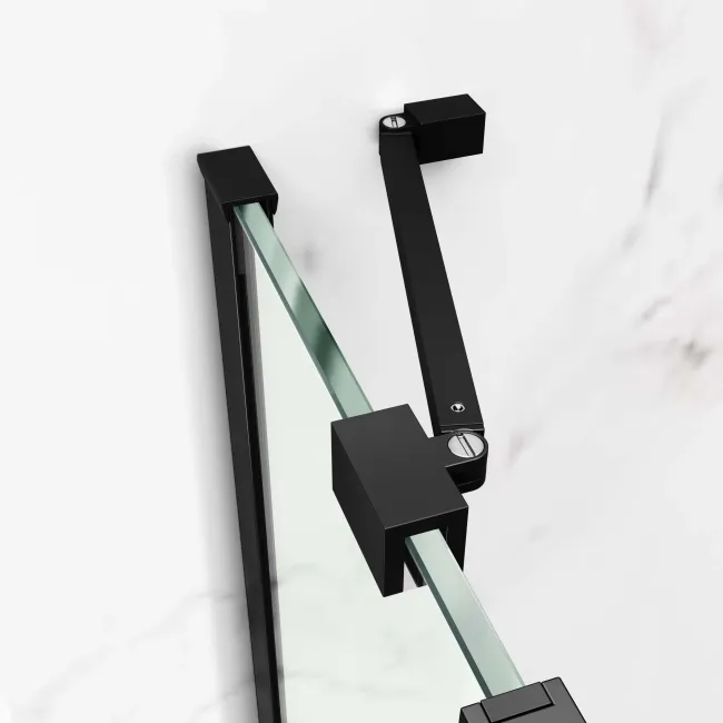 Vienna Matt Black Easy Clean 8mm Hinged Shower Enclosure 1400x900mm