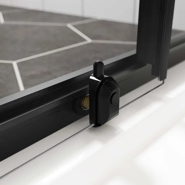 London Matt Black 6mm Sliding Shower Enclosure 1000x700mm