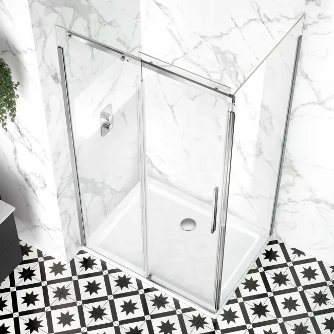 Stockholm Easy Clean 8mm Frameless Sliding Shower Enclosure 1100x900mm