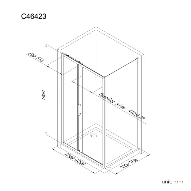 Hamburg Brushed Brass Easy Clean 8mm Sliding Shower Enclosure 1100x760mm - Easy Fix