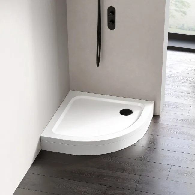 London Quadrant Stone Shower Tray 900x900mm & Riser Kit