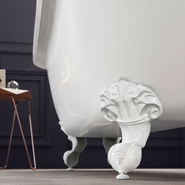 Highbury 1700mm Roll Top Slipper Bath - White Ball Feet