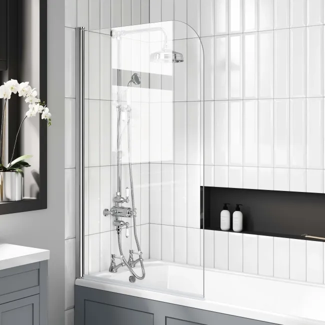 Warwick 1700x700 Traditional Shower Bath & 6mm Easy Clean Screen