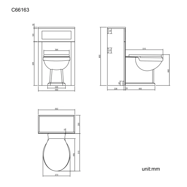 Bermuda Traditional Dove Grey Slimline Back To Wall Unit and Hudson Toilet with Wooden Seat