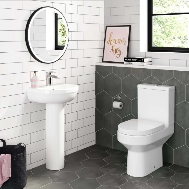 Denver Rimless Close Coupled Toilet With Soft Close Seat