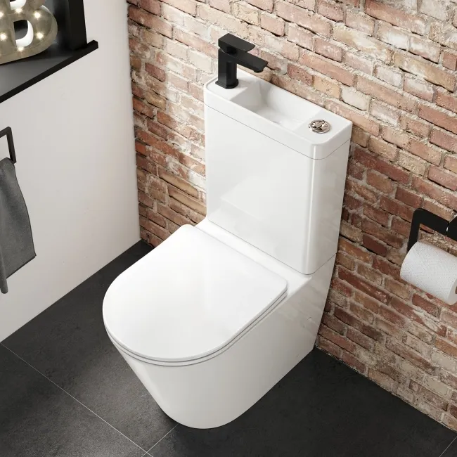 Boston 2-In-1 Combined Wash Basin & Rimless Toilet With Premium Soft Close Slim Seat