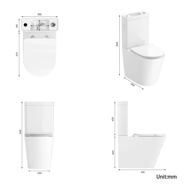 Boston 2-In-1 Combined Wash Basin & Rimless Toilet With Premium Soft Close Slim Seat
