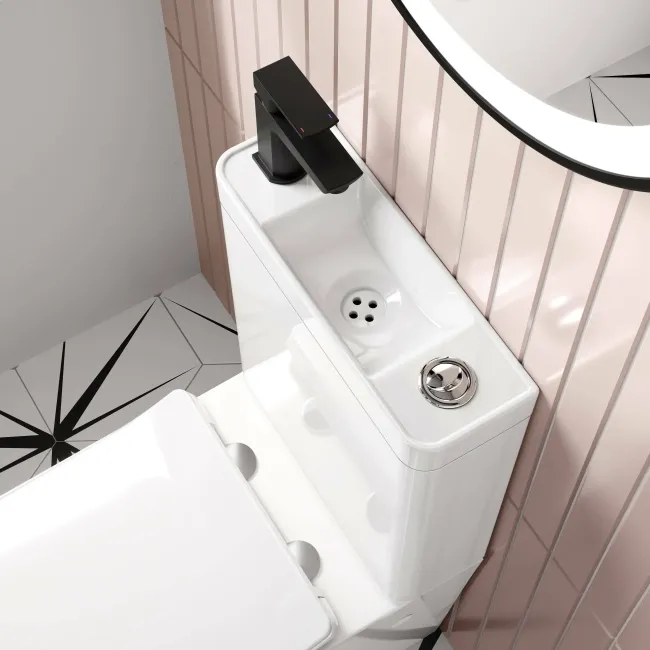 Nevada 2-In-1 Combined Wash Basin & Rimless Toilet With Premium Soft Close Slim Seat