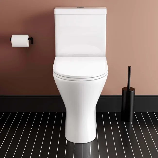 Orlando Rimless Comfort Height Close Coupled Toilet With Soft Close Slim Seat
