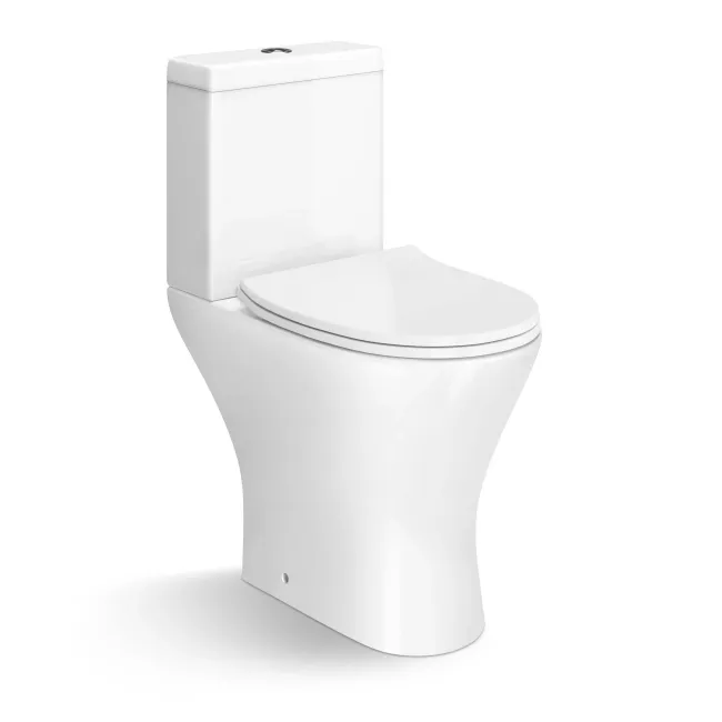 Orlando Rimless Comfort Height Close Coupled Toilet With Soft Close Slim Seat