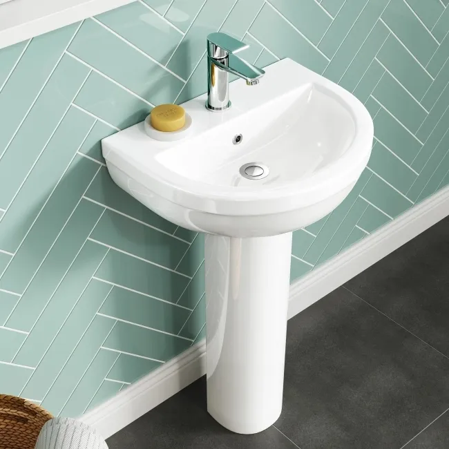 Denver Rimless Fully Back to Wall Close Coupled Toilet & Pedestal Basin Set