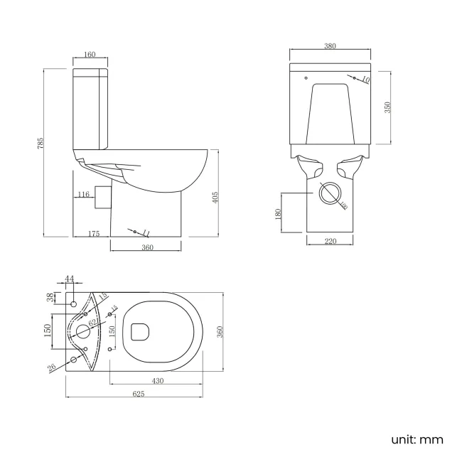 Casper Rimless Close Coupled Toilet With Slim Soft Close Seat