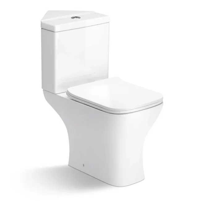 Atlanta Close Coupled Corner Toilet With Soft Close Slim Seat