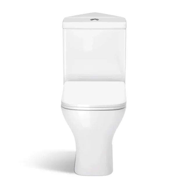Atlanta Fully Back to Wall Close Coupled Corner Toilet With Soft Close Slim Seat