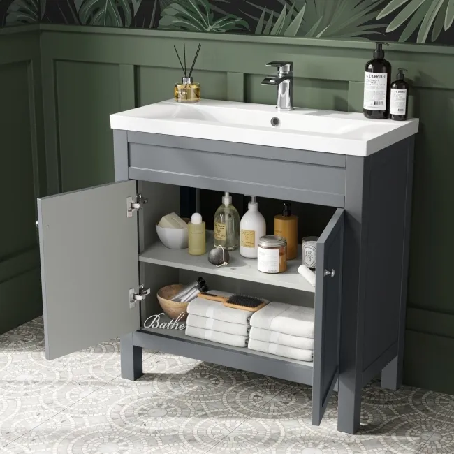 Bermuda Dove Grey Basin Vanity 800mm