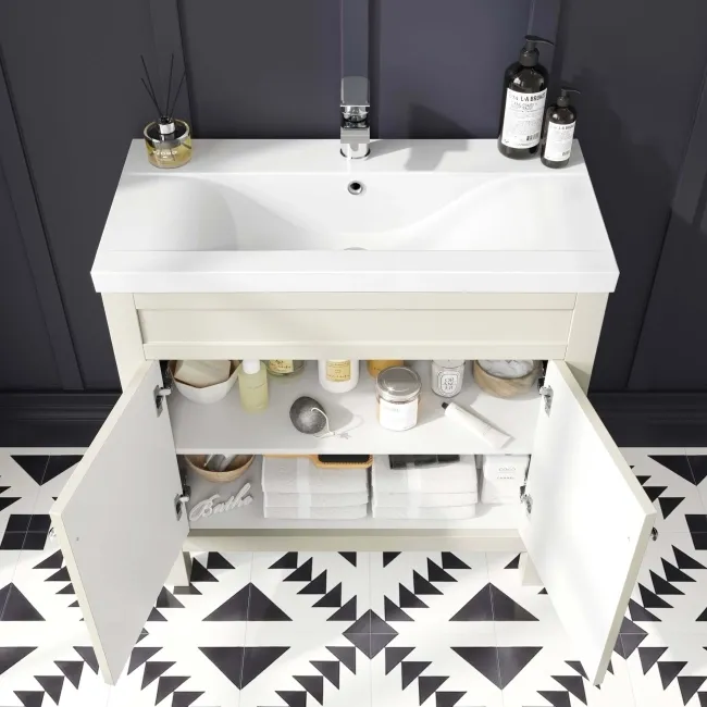 Bermuda Chalk White Basin Vanity 800mm