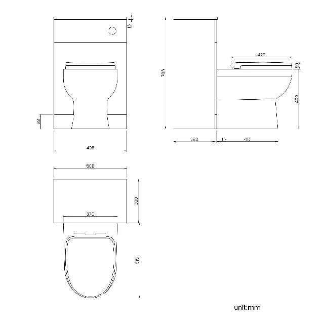 Quartz Stone Grey Back To Wall Unit and Seattle Toilet